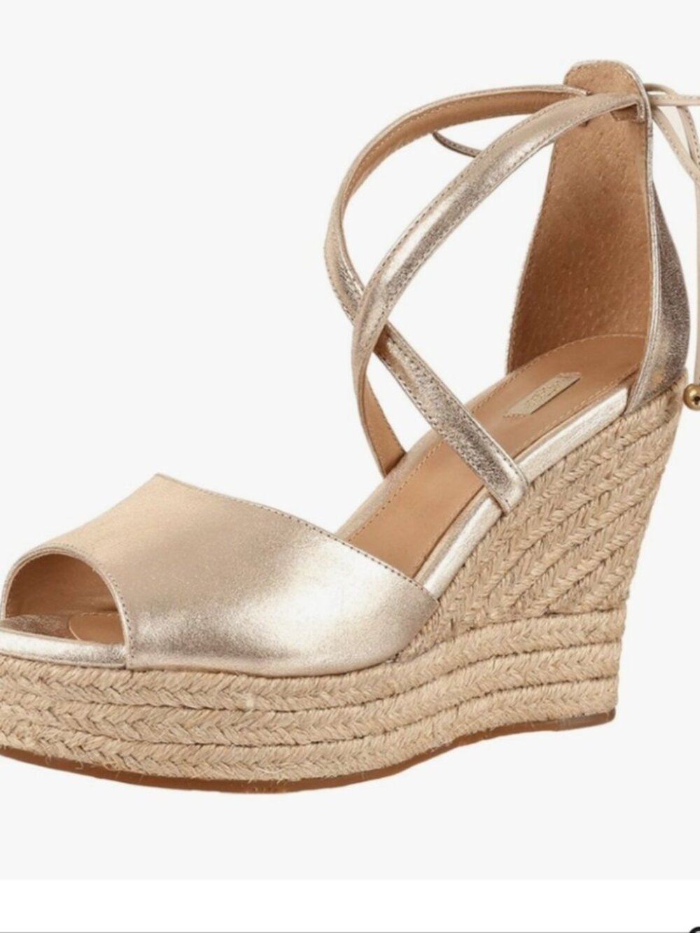 UGG Reagan Gold espadrille wedge sandal 8.5